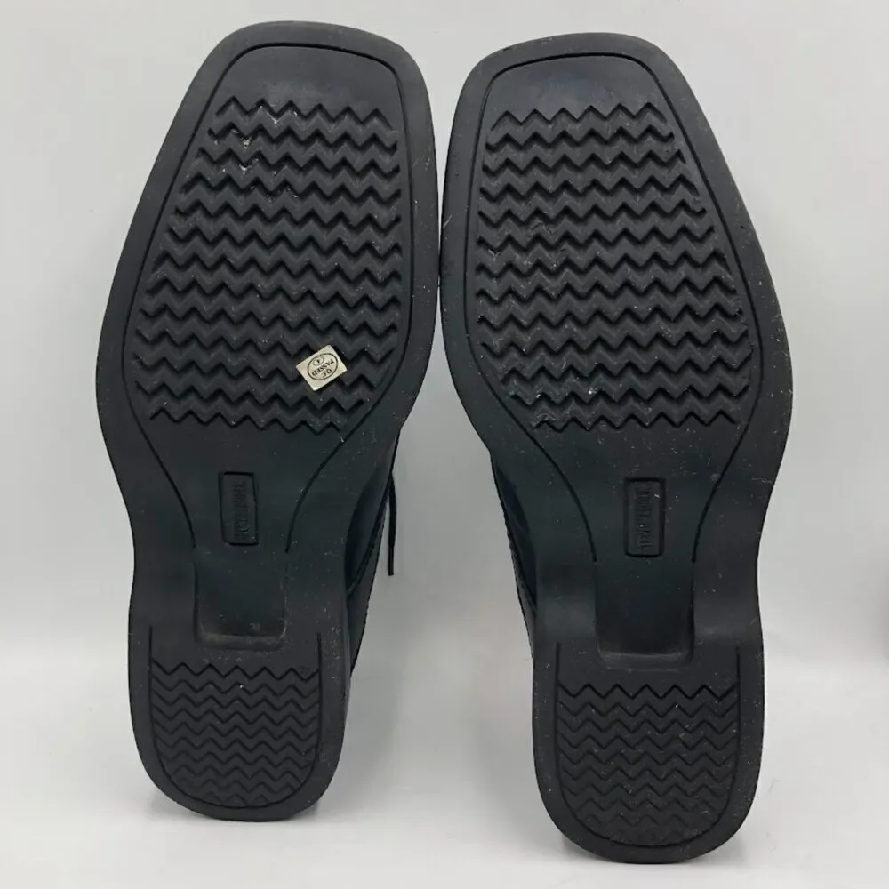 Steve Madden Men's Black Leather Oxford Shoes Square Toe P-Tango Size 9.5
